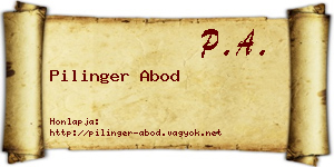 Pilinger Abod névjegykártya